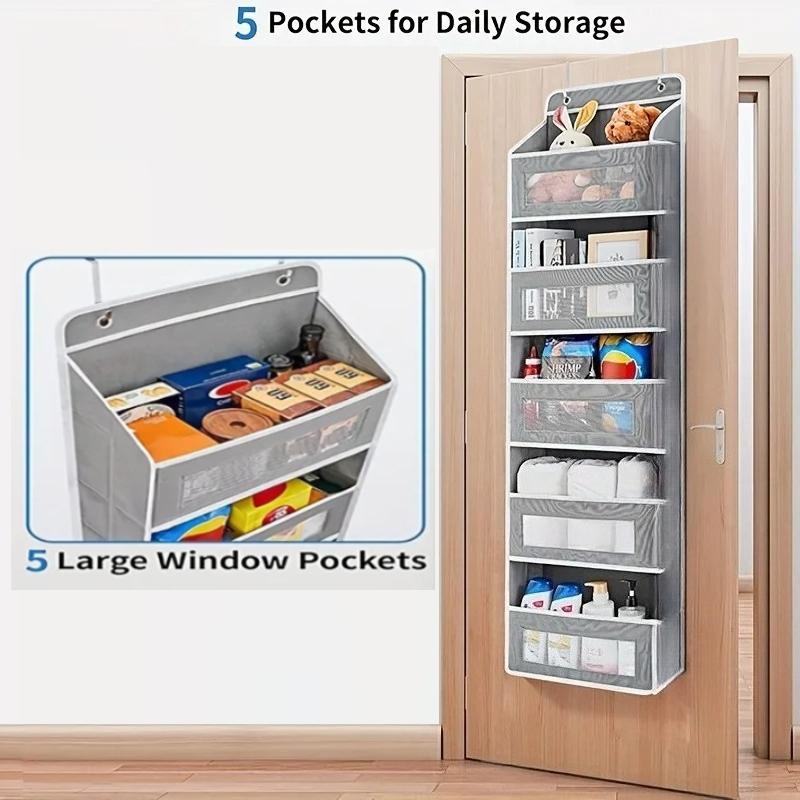 1 Stück 5-lagiges Vlies Tür-Organizer-Regal Große Kapazität Hängende Aufbewahrungstasche für Badezimmer Schlafzimmer Tür Aufbewahrungslösung
