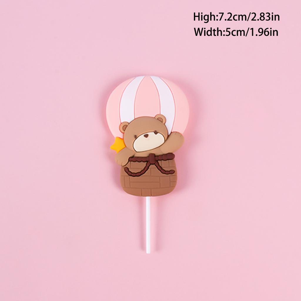 Růžový Modrý Medvídek Topper na Dort Medvídek Panenka Ozdoby Vkládací Dekorace Narozeninového Dortu pro Miminko Chlapec Dívka Oslava 1. Narozenin Odhalení Pohlaví