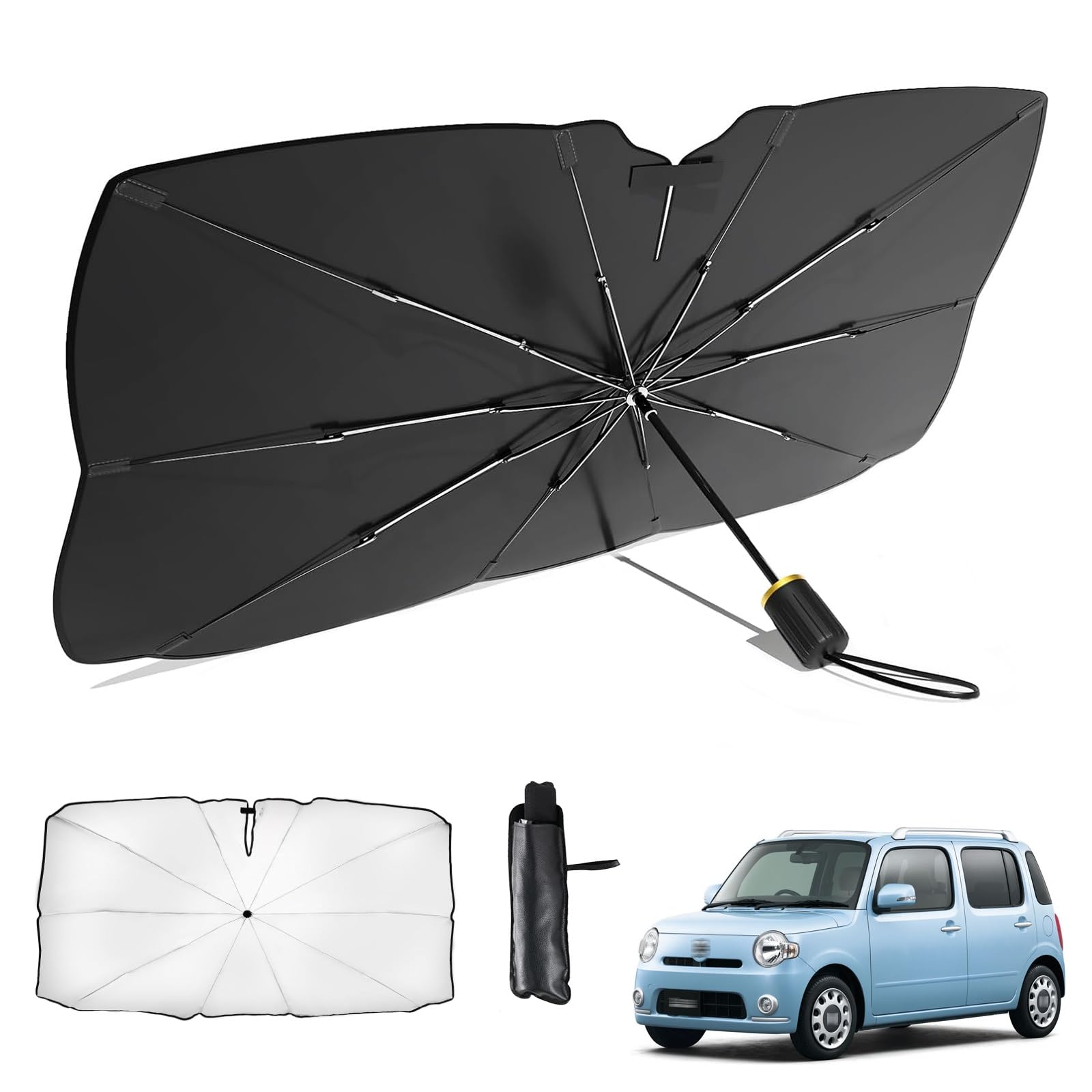 

Daihatsu Miracoa L675S/L685S Type, August 2009 - March 2018, Umbrella Type Car Sun Shade, Miracocoa