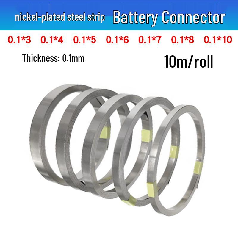 18650 Battery Connector: 0.1mm Thick Nickel-Plated Steel Strip, 10m