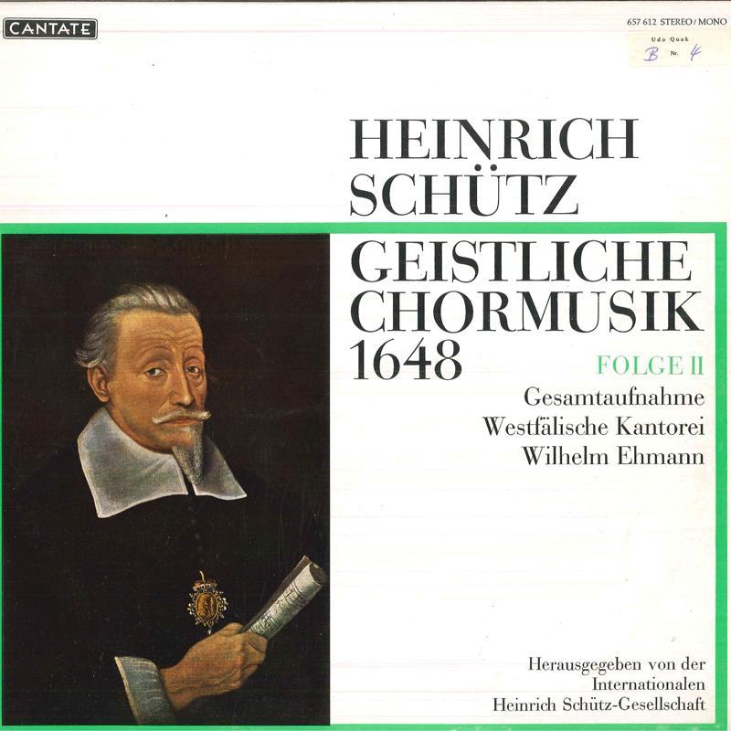 

LP Record WILHELM EHMANN, WESTFALISCHE KANTOR - Heinrich Schutz Geistliche Chormusi 657612 CANTATE Germany Classical Used