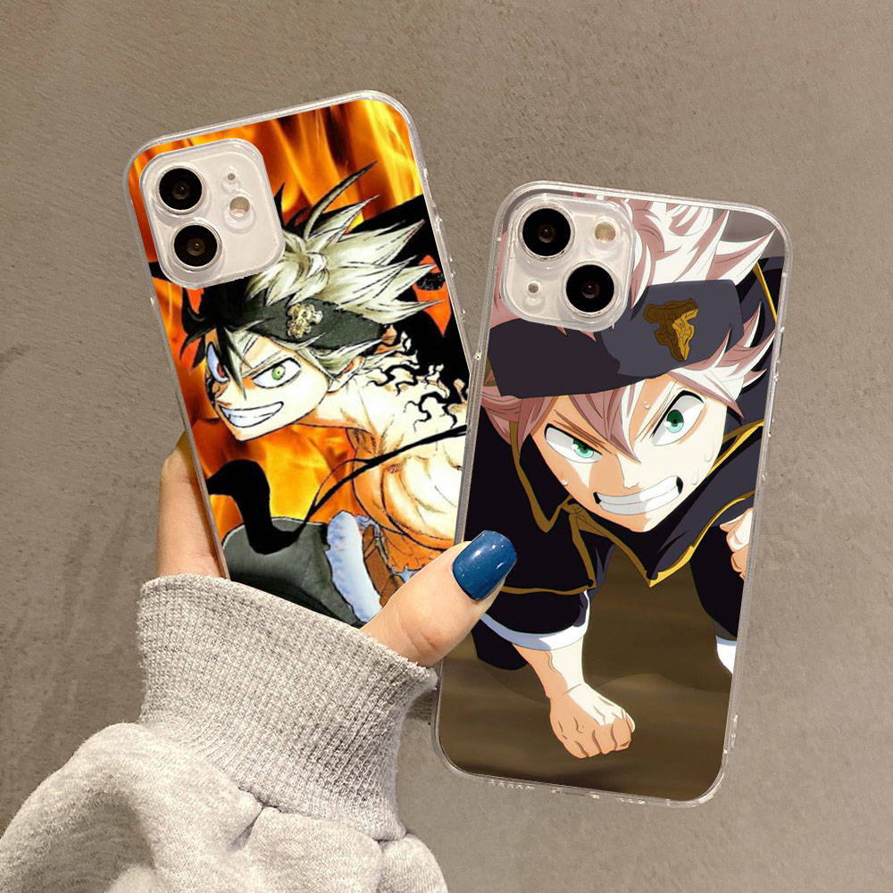 Hülle für Samsung A04 A14 A23 A34 A54 M23 M33 M52 M53 Realme 10 9 C30S C35 C55 VIVO Y02S Y21 Y51 X80 Pro Transparente Hülle WI84 Black Clover Asta