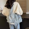 Drawstring Cloud Crossbody Bag Pleated Casual Underarm Bag Dumpling Bag Canvas Shoulder Bag  Girls