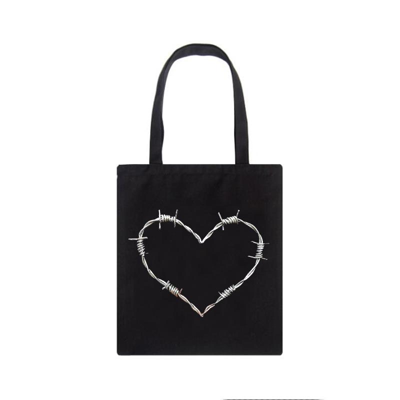 Готическая сердце повседневная школьная сумка в стиле хип-хоп темная женская сумка — фото 7
