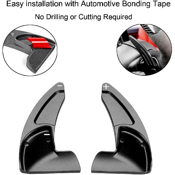 Steering Wheel Shift Paddle Extension Cover Compatible with Jeep Grand Cherokee 2014- Dodge Challenger Charger Durango RT and Scat Pack Extended