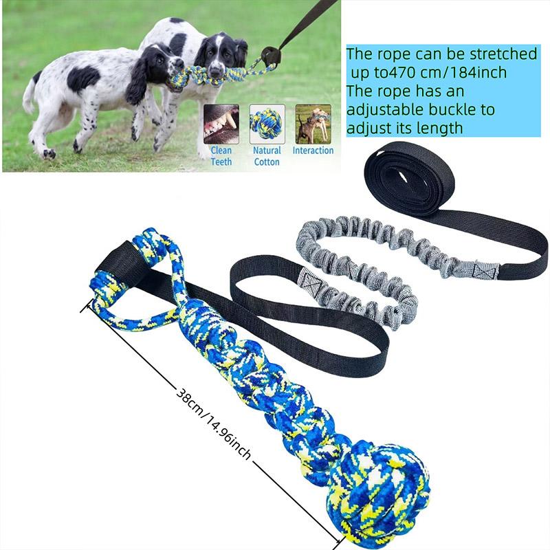 Dog Ball Toy With Rope Interactive Leaking Balls For Large And Small Dogs Ropeschew Ball Chew Toys Puppy Training Petaccessories синий