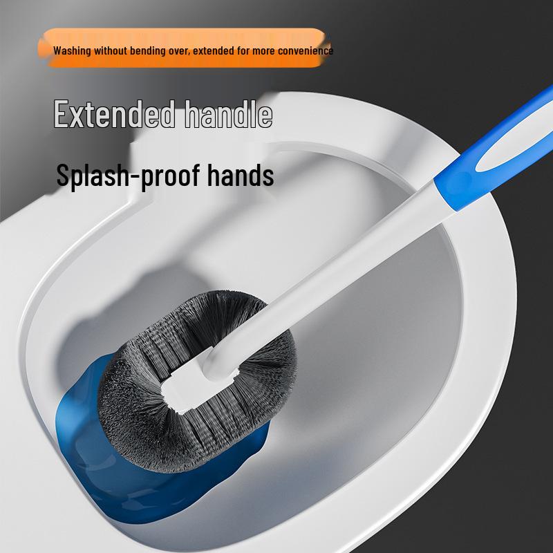 Wall-Mounted Long Handle Toilet Brush with Soft Bristles and No Dead Angles for Bathroom Cleaning