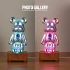 LED 3D Bear Fireworks Night Light USB Projector Light Color Changing Environment Light Suitable for Children's Room Bedroom Decoration New Year Gift