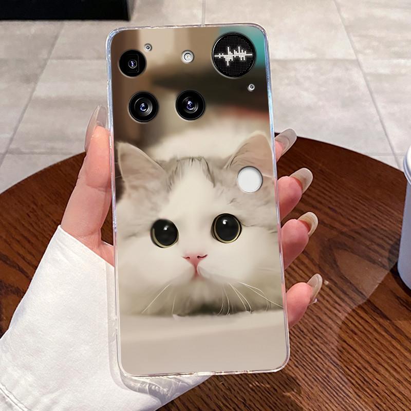 Casing For Nothing Phone (3) Case For Phone3 Back Cover Aesthetic Fashion Cute Cat Cartoon Transparent Soft Silicone Phone Case