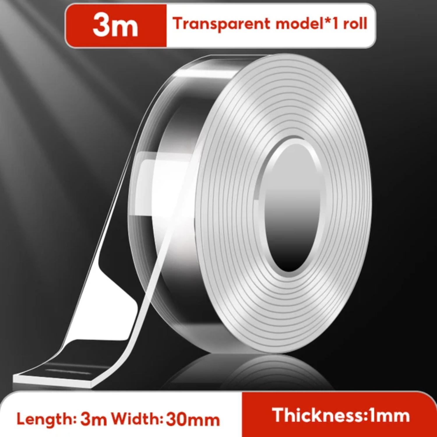 

1/3/3 Nano Двусторонний клей Высоковязкий водонепроницаемый Многоразовый акриловый Двусторонний клей Подходит для украшения 30mm чистый