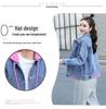 Women's Short Denim Jacket with Removable Hood, Embroidered Letters, Slimming Korean-Style Loose Fit for Spring and Autumn