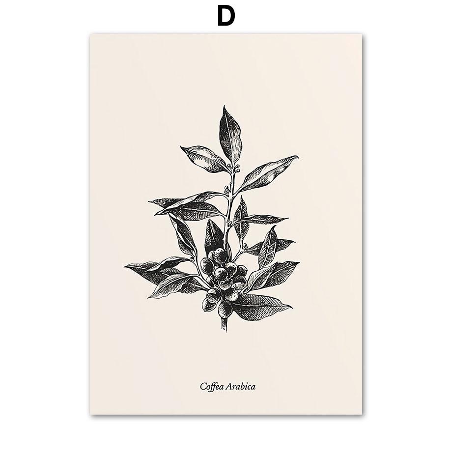 Abstract Coffee Line Definition Coffea Arabica Wall Art Canvas Painting Posters And Prints Wall Pictures Cafe Bar Kitchen Decor