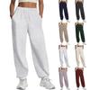 Women's Color Cuffed Jogger Pants Loose Fit with Pockets for Casual Everyday Wear