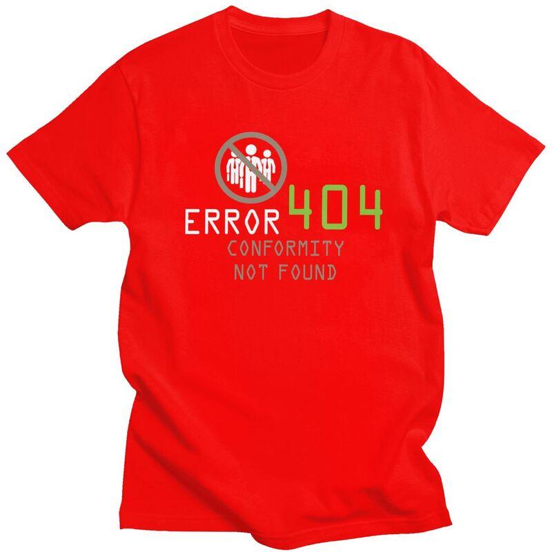 Custom Error 404 Conformity Not Found Tshirt for Men Short Sleeve Casual T Shirt Programmer Tshirts Slim Fit 100 Cotton Tee