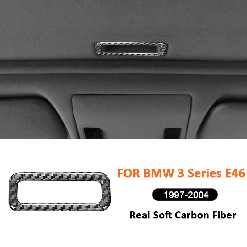 For BMW 3 Series E46 1997-2004 Carbon Fiber Car Sunroof Pull Button Handle Trim Frame Decoration Sticker Interior Accessories