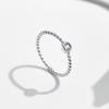 Bezel Setting Moissanite Ring 925 Sterling Silver Beads Trendy Stackable Finger Rings For Women Lab Diamond Jewelry