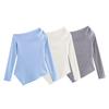2024 Autumn Women's European & American Asymmetrical Soft Top
