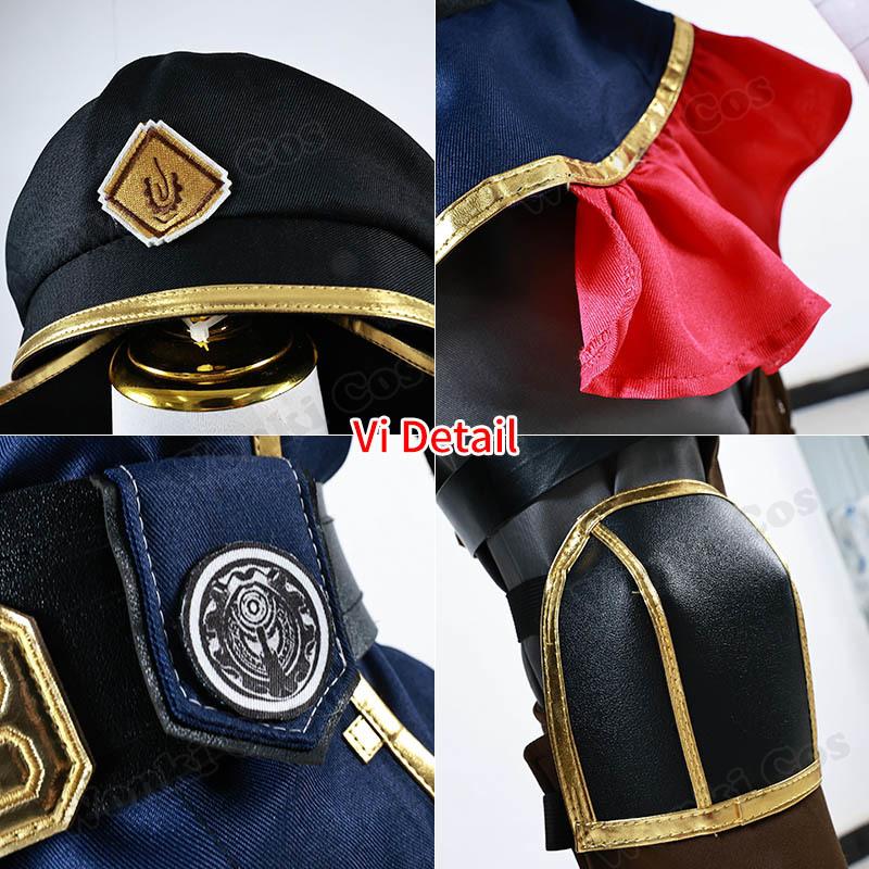 Arcane Caitlyn Cosplay Costume Wig Hair Jinx Sister Vi Cosplay Uniform For Women Halloween Role Play Outfits