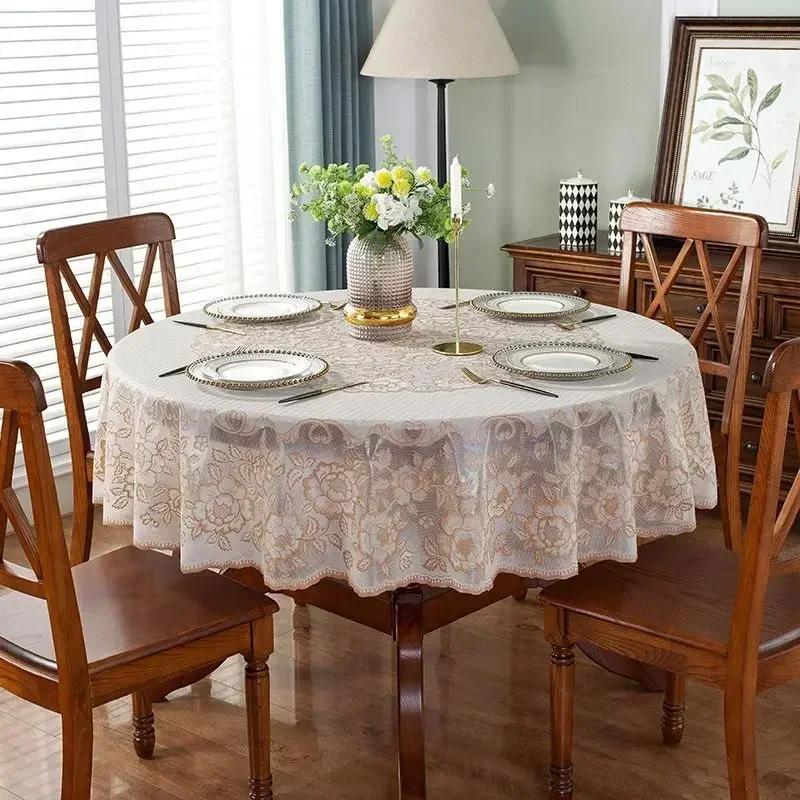 Pvc Round Table Waterproof Oil Proof Table Cloth Hot Stamping Coffee Tea Table Mat Hotel Anti Fouling Tables Towel Covers