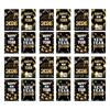24Pcs New Year Bottle Decorative Sticker Waterproof Wine Bottle Wrapping Label For Champagne Wine Holiday Decoration