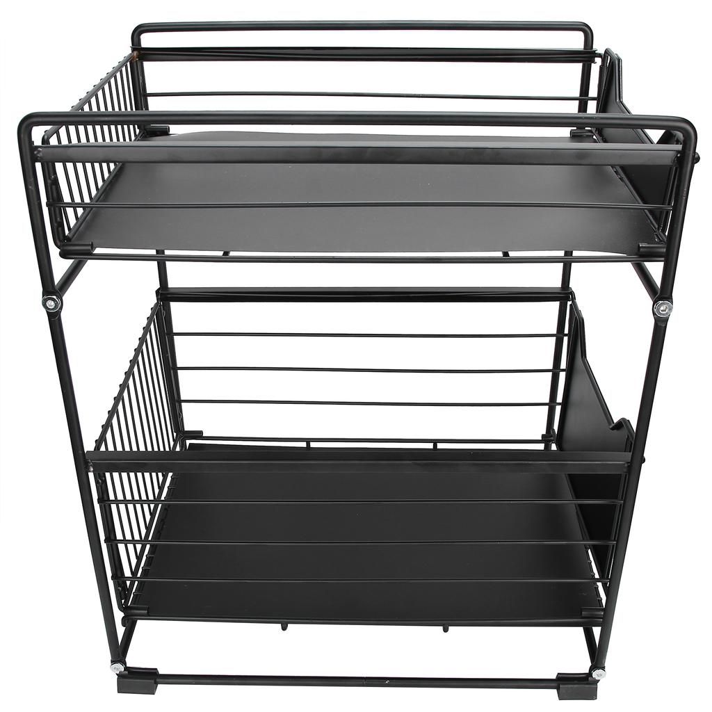 2 Layer Household Pull Out Kitchen Storage Rack Kitchen Office Cosmetic Organizer