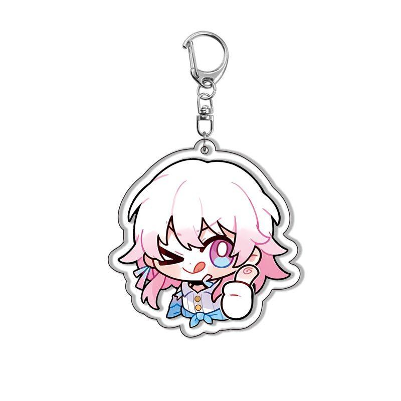 Acrylic Keychains Honkai Star Rail Tingyun Elysia Asta Herta Jing Yuan March 7th Yanqing Key Chain A String Bag Backpack Pendant