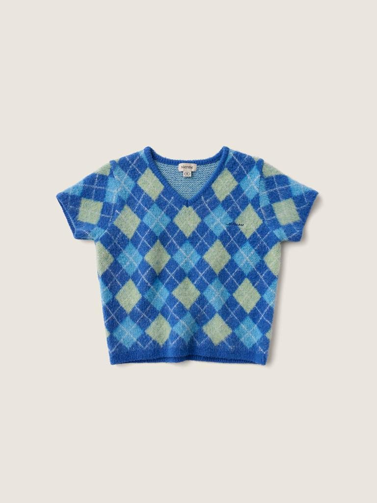 Sienneu Kiko Argyle Knit (Blue)