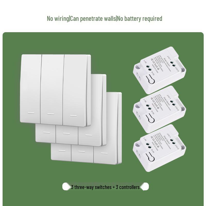 Battery-Free Wireless Switch: Easy Install, Multi-Control, Stick-On Design