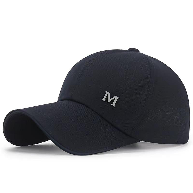 Summer Sun Hat TrendyLetter M Embroidery Baseball Cap BreathableHip Hop Outdoor Sports Cotton Sunscreen and Shading Trucker Cap