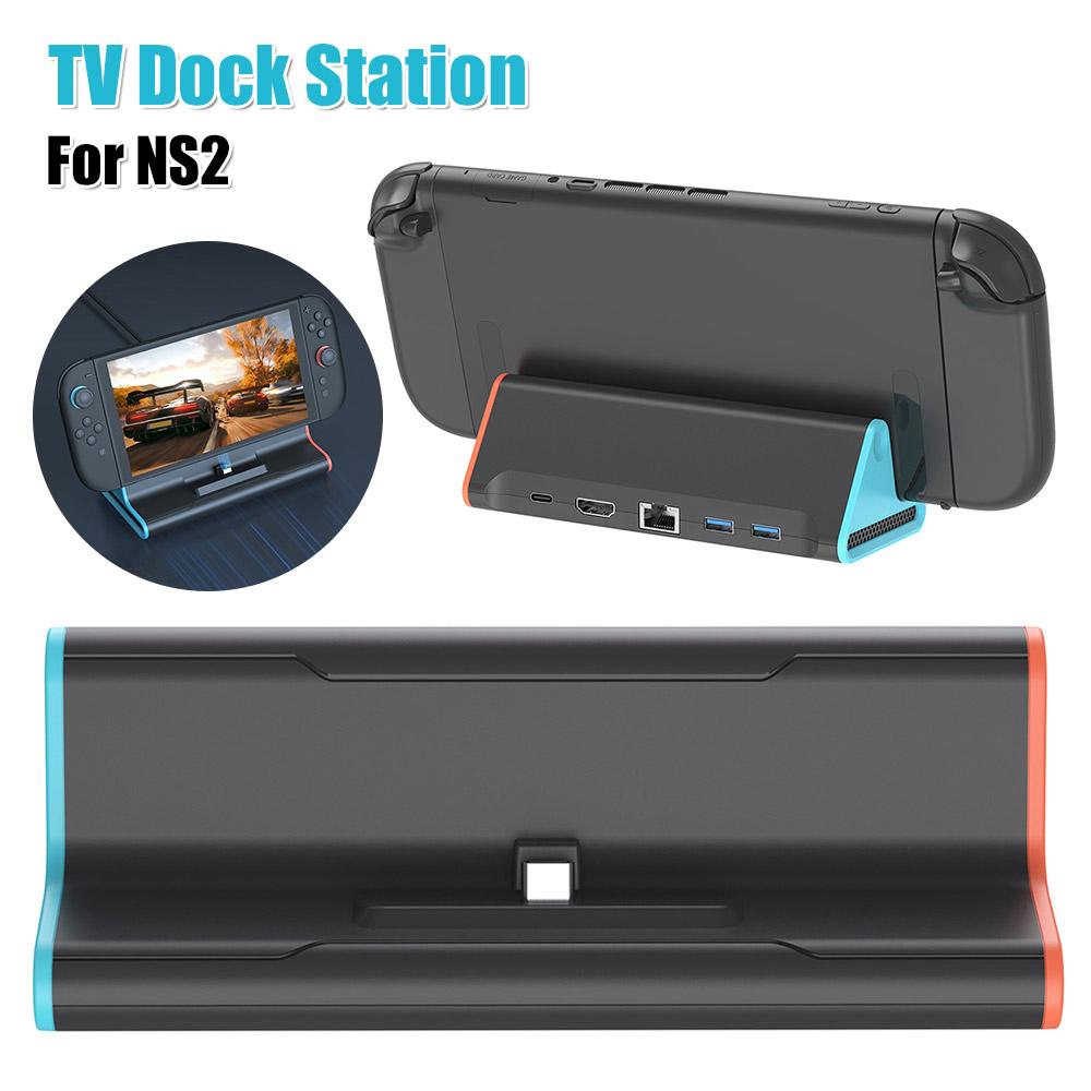 For NS2 TV Dock Station with Type C Port Game Console Charging Stand HD Fast Charging Console Adapter Base Gaming Accessories