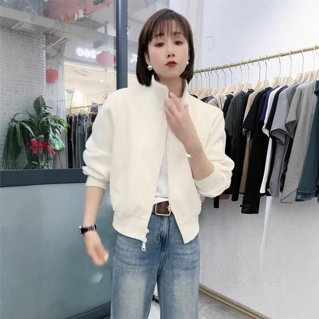 Korean Style Women's Petite Casual Stand Collar Jacket, Spring/Autumn 2025 Collection