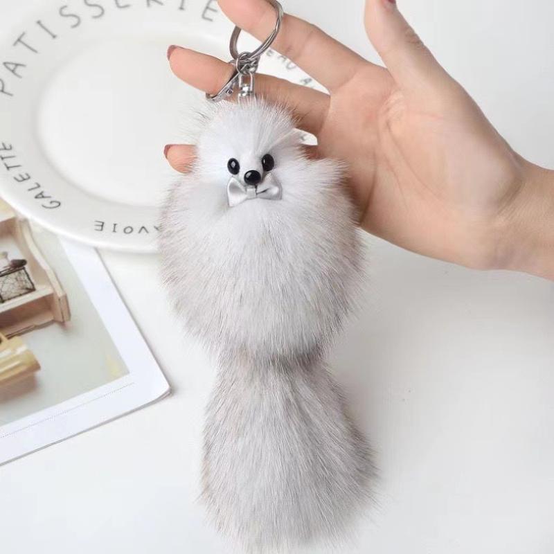 Cute Fox Car Keychain Fashion Bag Charm Pendant Eco-Friendly Material Accessory for Women Holiday Gift