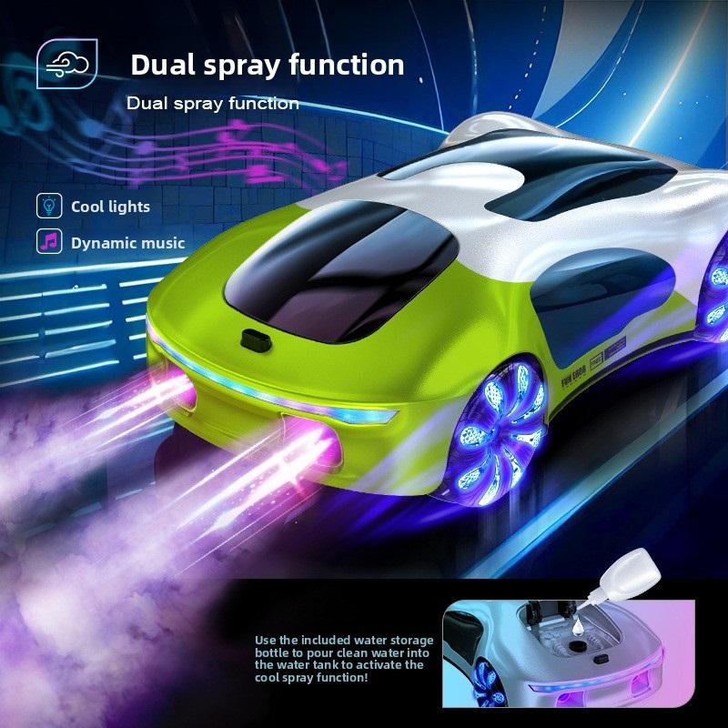 Magic Spray Music RC Stunt Car 2.4G Gesture Control EV Concept Vehicle with Flashing LED Lights Drift Toy Gift for Kids Age 6-12