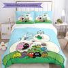 3pcs Barbapapa Bedding Set Duvet Cover Closure Includes 1 Duvet Cover & 2 Pillowcases, Soft and Comfortable for All Seasons.