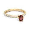 Garnet Oval Solitaire Ring - 925 Sterling Silver Gold Vermeil