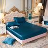 Premium Satin Fitted Sheet with Elastic Band High End Mattress Cover for Single Double Full Queen Beds