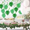 32 Pcs Hawaiian Luau Party Palm Leaves Swirl Decorations Hanging Ceiling Green Decoration Tropical Party for Summer Baby Shower Birthday Supplies