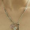 VVV Rose Heart Nail Surgical Chain Necklace