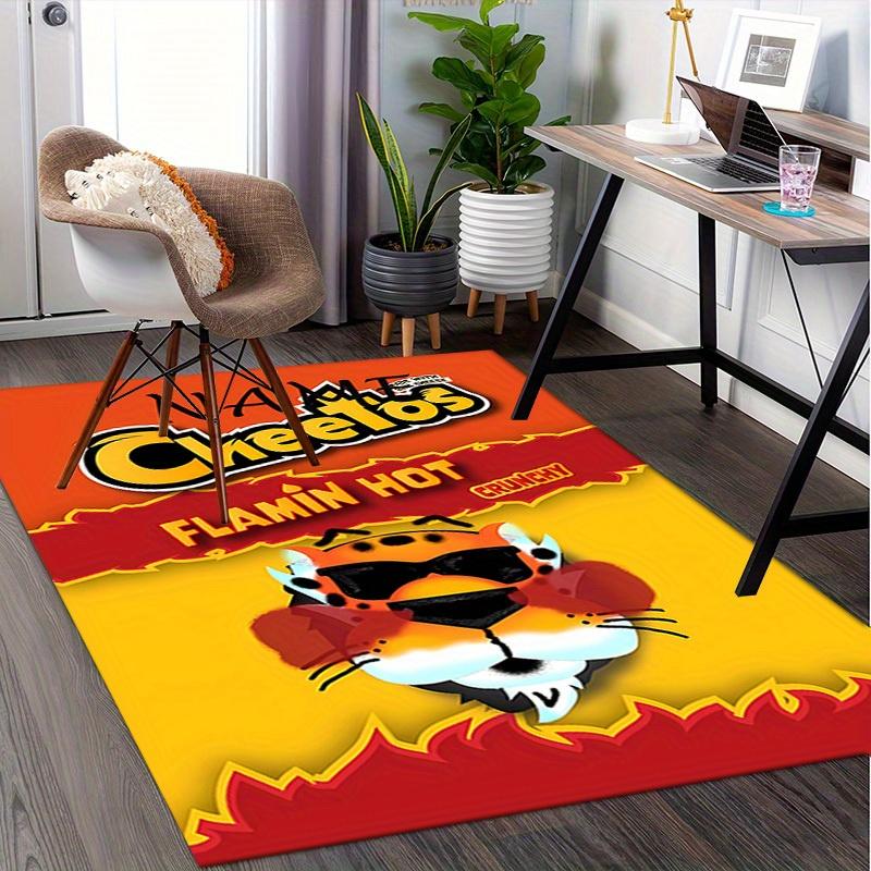 Cheetos, Flamin, Честер Гепард Ковер для офиса Мягкий полиэстер Ковер для прихожей Моющийся Нескользящий Мач 60cm by 90cm