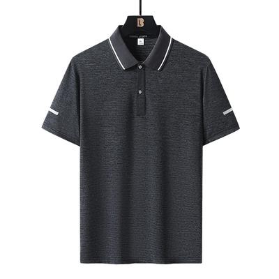 Polo Estiva in Seta Ghiaccio a Maniche Corte Polo da Lavoro T-shirt da Uomo Asciugatura Rapida Sottile Top a Maniche Corte T-shirt