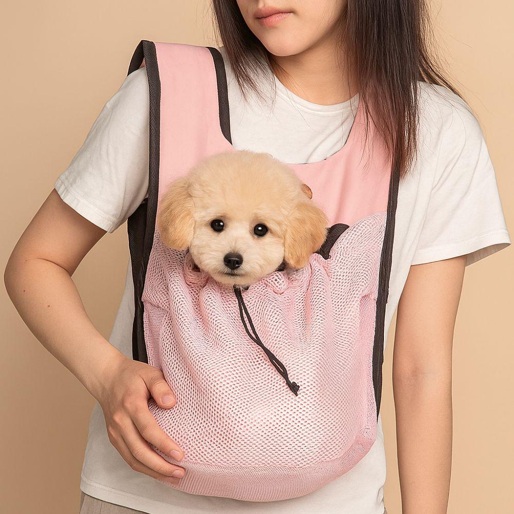 Portable Breathable Pet Chest Shoulder Bag Adjustable Double Shoulder Dog Walking Bag Foldable Cycling Pet Backpack Travel