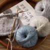 Hand-Knitted Glitter Mohair Wool Sweater and Scarf Coat