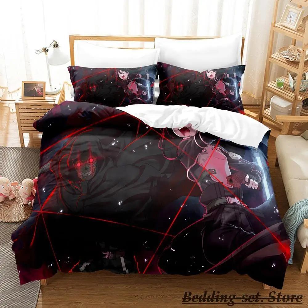 Sword Art Online II Bedding Set Cartoon Anime Three-piece Set Adult Kid Bedroom Duvetcover Sets 3D Kawaii Roupas De Cama