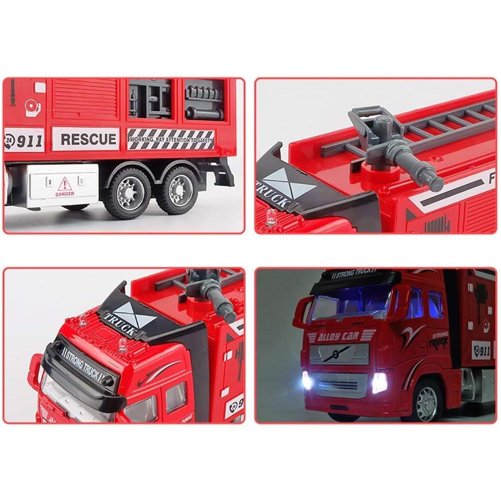 1/32 Alloy Water Tanker Model Simulation Fire Transport Vehicle Pull Back Car Inertia Toy Car Metal Children Toy Car