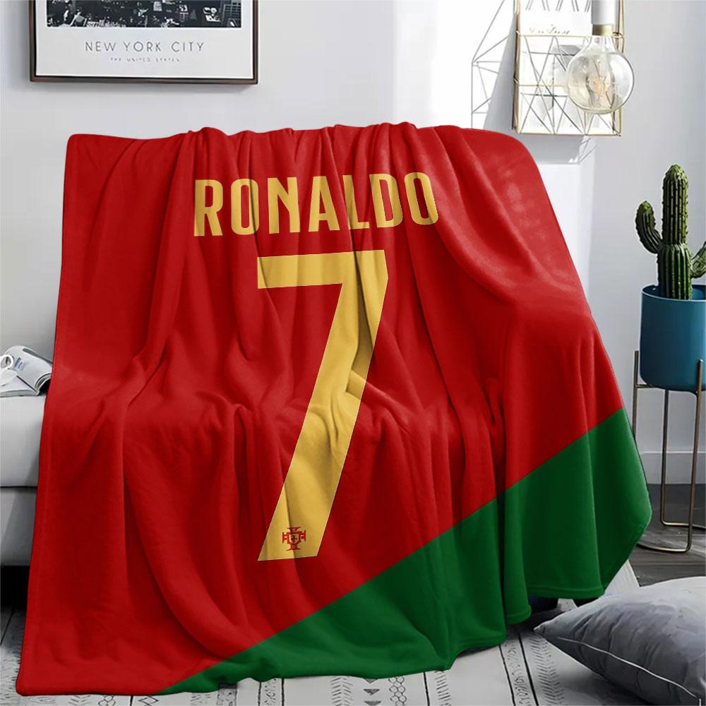 Cristiano Ronaldo Printed Flannel Blanket, Soft Throw for Bedroom Sofa, Washable,soccer Fan Merchandise, Great Gift.