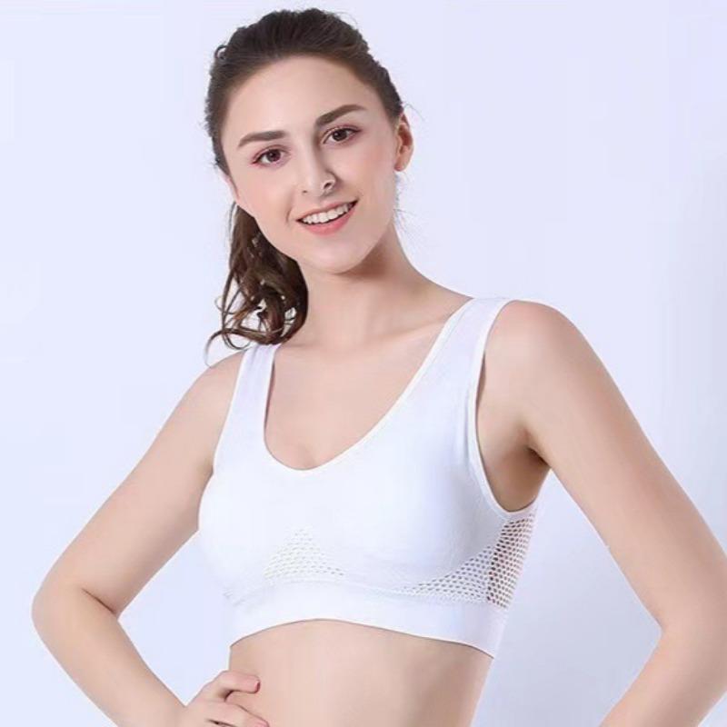 Mesh Hollow Breathable Sports Bra Plus Size Yoga Running Fitness Underwear