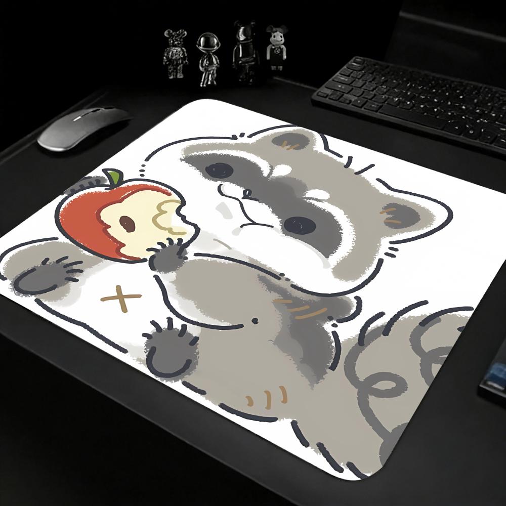 1PC XS Raccoon Mouse Pad Small Gamer Desk Mat Square Gaming Office Accessories Mousepad PC Rubber Keyboard Table Mats 500x500mm