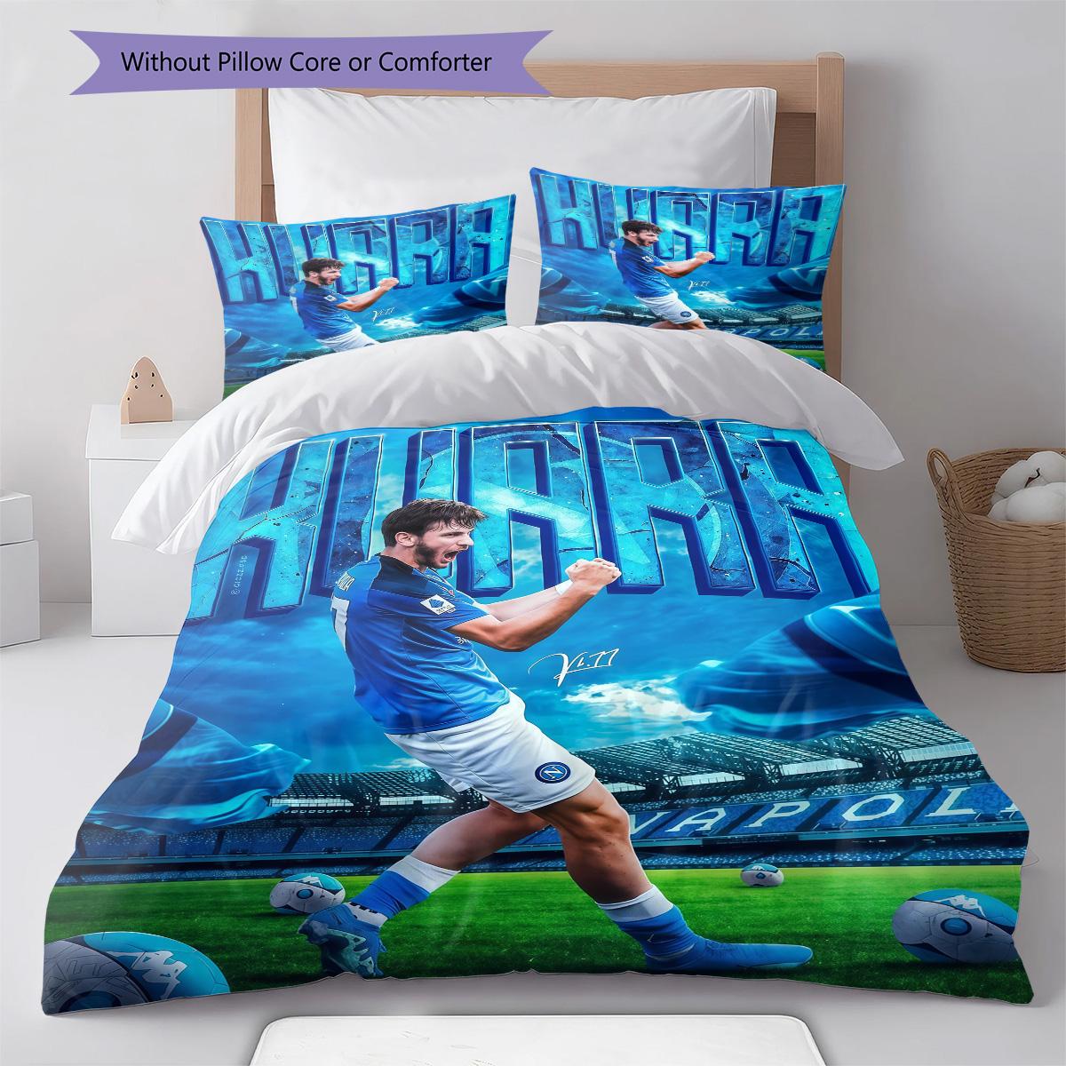 

SSC Napoli RugPattern Bedding Quilt Set Quilt Cover Pillowcase Home Decoration Birthday Gift (1 * duvet cover + 2 * pillowcase, without core) 135x200cm