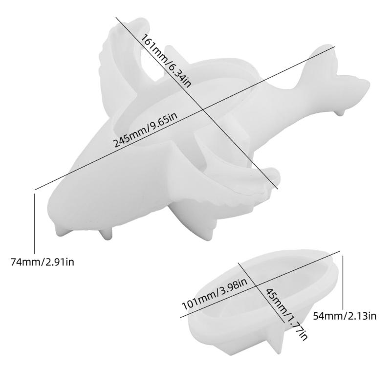 Silicone Whale Ocean Animal Storage Box Mold for Home Organization Heat Resistant Jewelry Container with Lid Mould