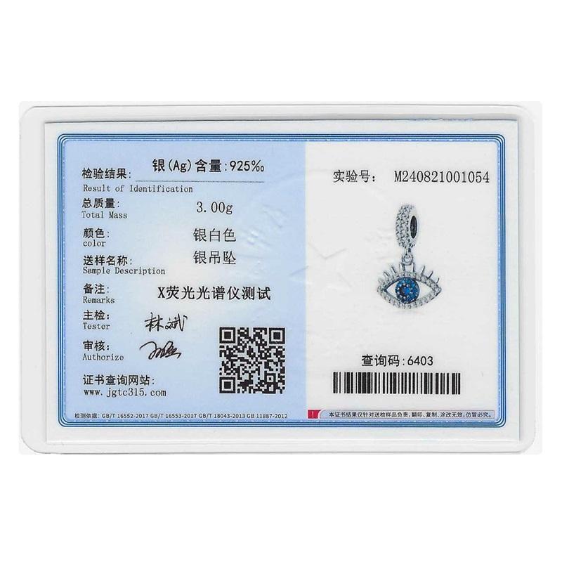 925 Silver Devil's Eye Charm Beads 3mm Fit DIY Bracelet Women's Fashion Jewelry Gift Original Handmade